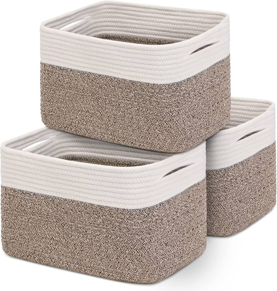 DOFASAYI Rope Storage Baskets 3-Pack - Woven Baskets for Storage | Baby Basket for Nursery Storag... | Amazon (US)