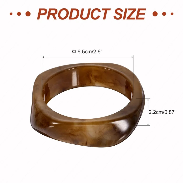 Uxcell Chunky Irregular Acrylic Resin Bangle Bracelet for Women, Cuff Wide Geometric Stackable Ba... | Walmart (US)