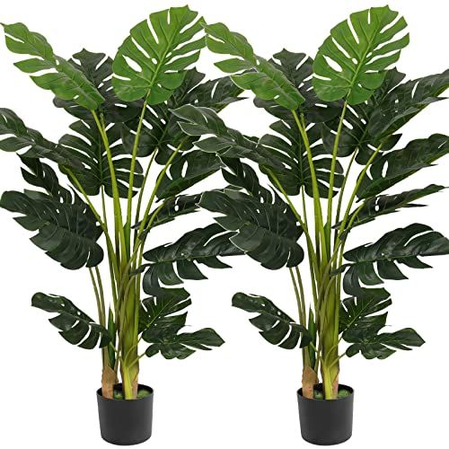 VIAGDO Artificial Monstera Deliciosa Plant 4ft Tall 15 Decorative Split Leaves Plant Faux Swiss Chee | Amazon (US)