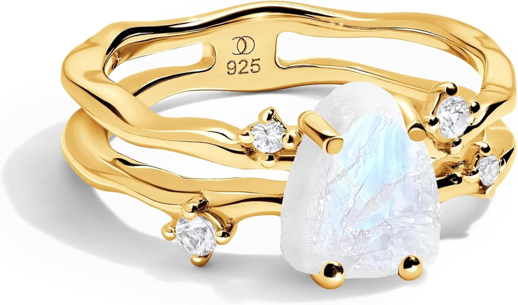 Moon Magic Authentic Moonstone Ring for Women | Amethyst, Aquamarine, Black Obsidian Ring Flow/Re... | Amazon (US)