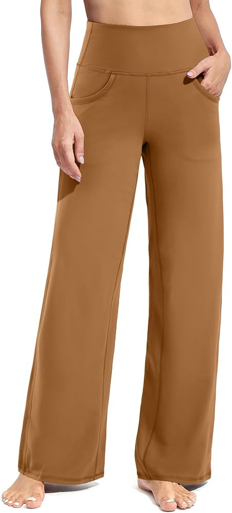 Promover Wide Leg Pants Woman Yoga Pants with Pockets Stretch Loose Casual Lounge Sweatpants Peti... | Amazon (US)