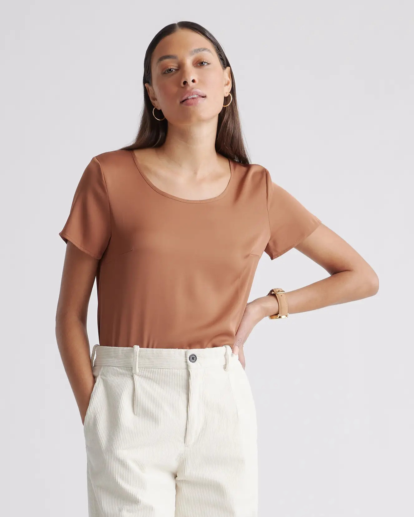 Washable Stretch Silk Tee | Quince