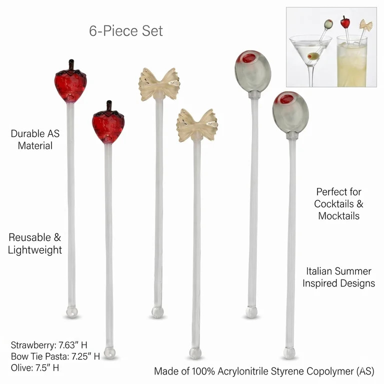 Just Feed Me by Jessie James Decker 6-Piece Decorative Stir Stick Set | Walmart (US)