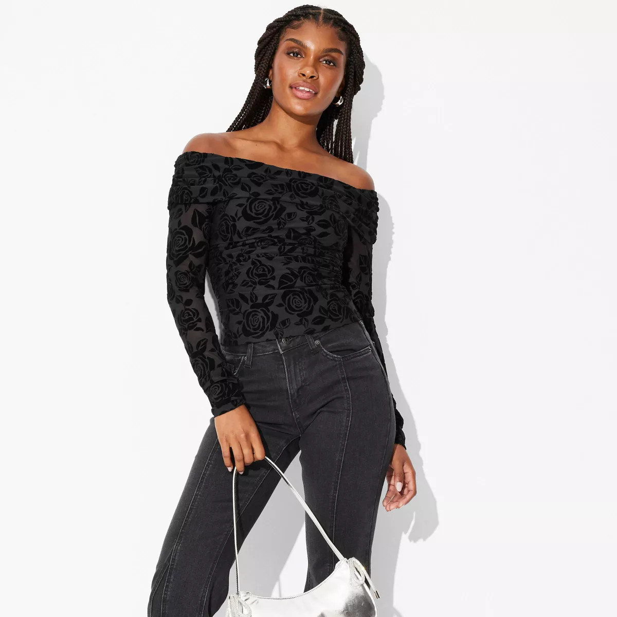 Women's Long Sleeve Ruched Off the Shoulder Top - Wild Fable™ | Target