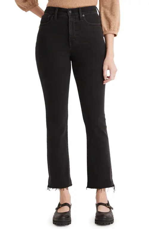 Madewell Cali High Waist Raw Hem Demi Bootcut Jeans in Bayland Wash at Nordstrom, Size 25 | Nordstrom