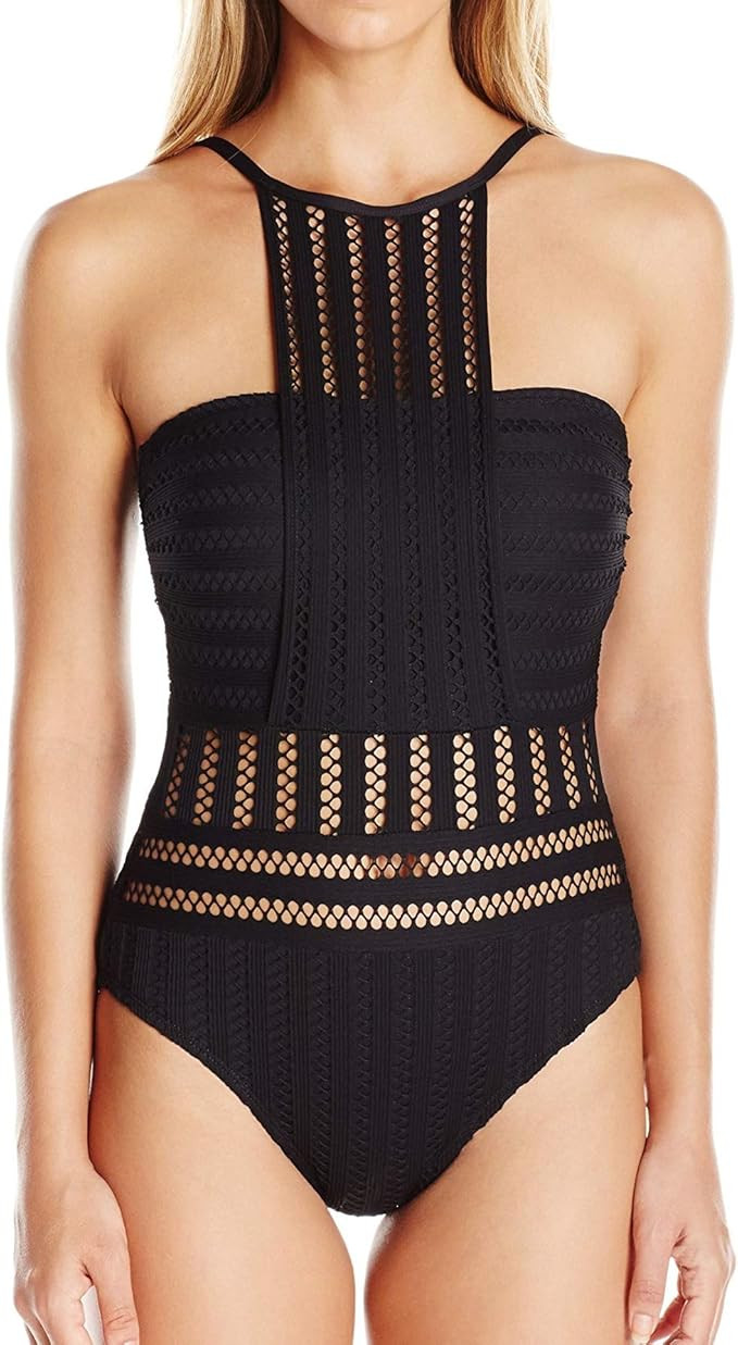 Kenneth Cole New York Women's High Neck Bandeau One Piece Swimsuit | Amazon (US)