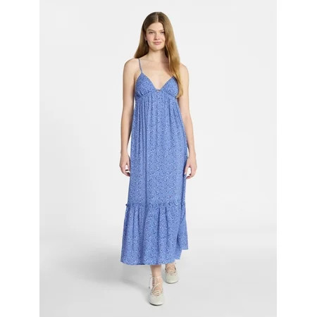 No Boundaries Sleeveless Tiered Maxi Dress Women s XXS-XXL | Walmart (US)