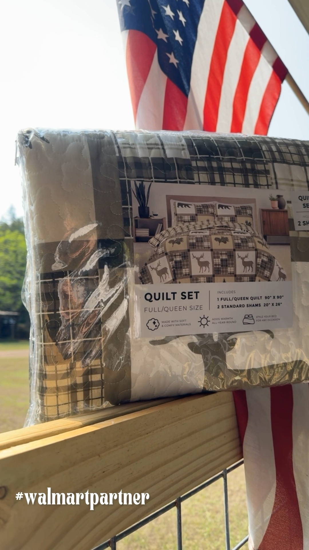 #walmartpartner Just picked up this quilt set from @walmart to add to the river house, it’s cozy and perfectly rustic 🦌 