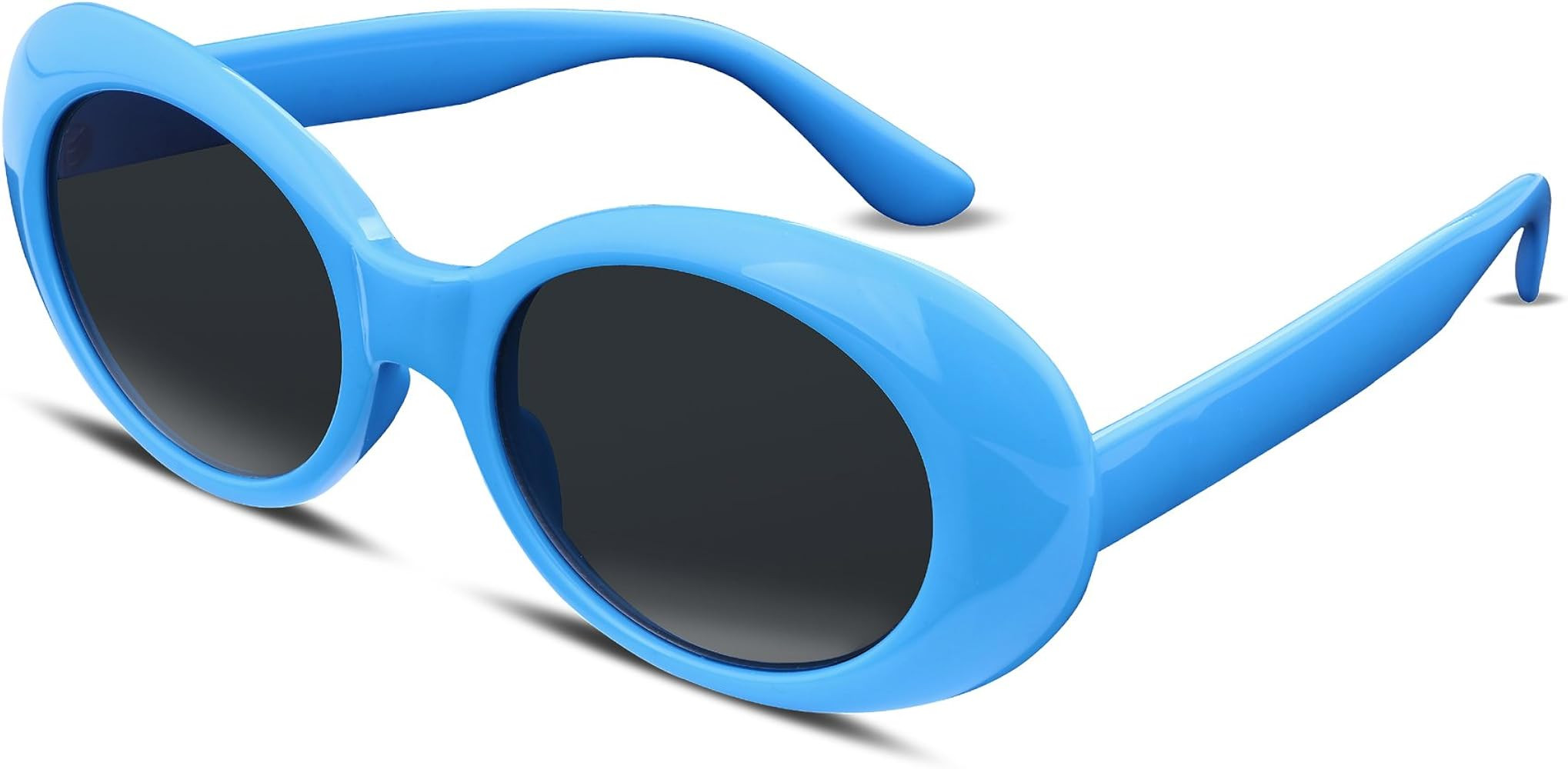 FEISEDY Sunglasses White Oval Clout Goggles for Women Men Retro Round Trendy Rimmed Clueless Cost... | Amazon (US)