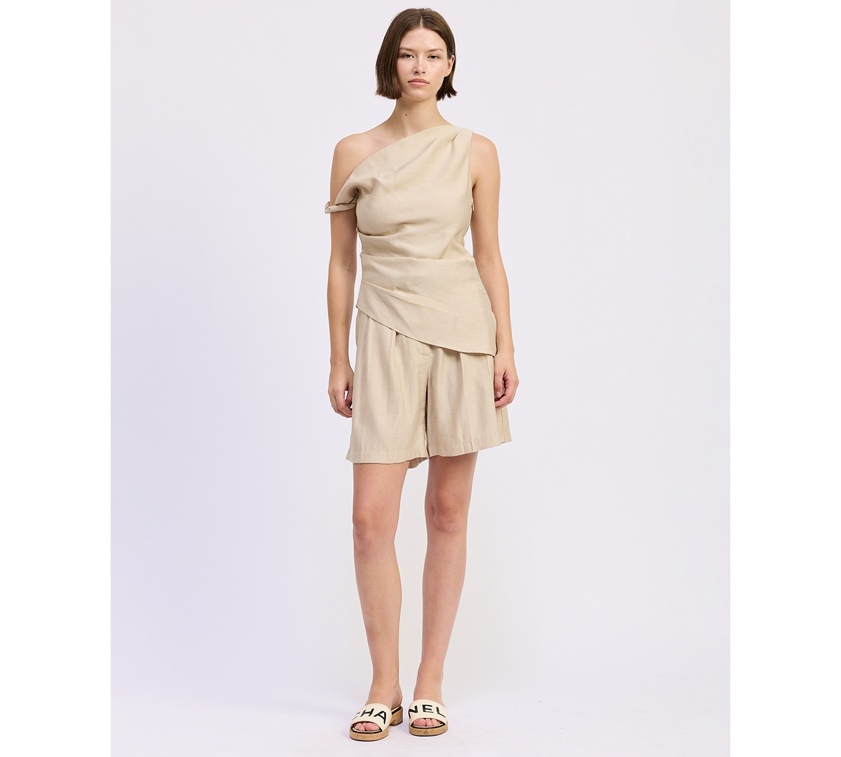 En Saison Women's One Shoulder Selma Top - Natural | Macy's