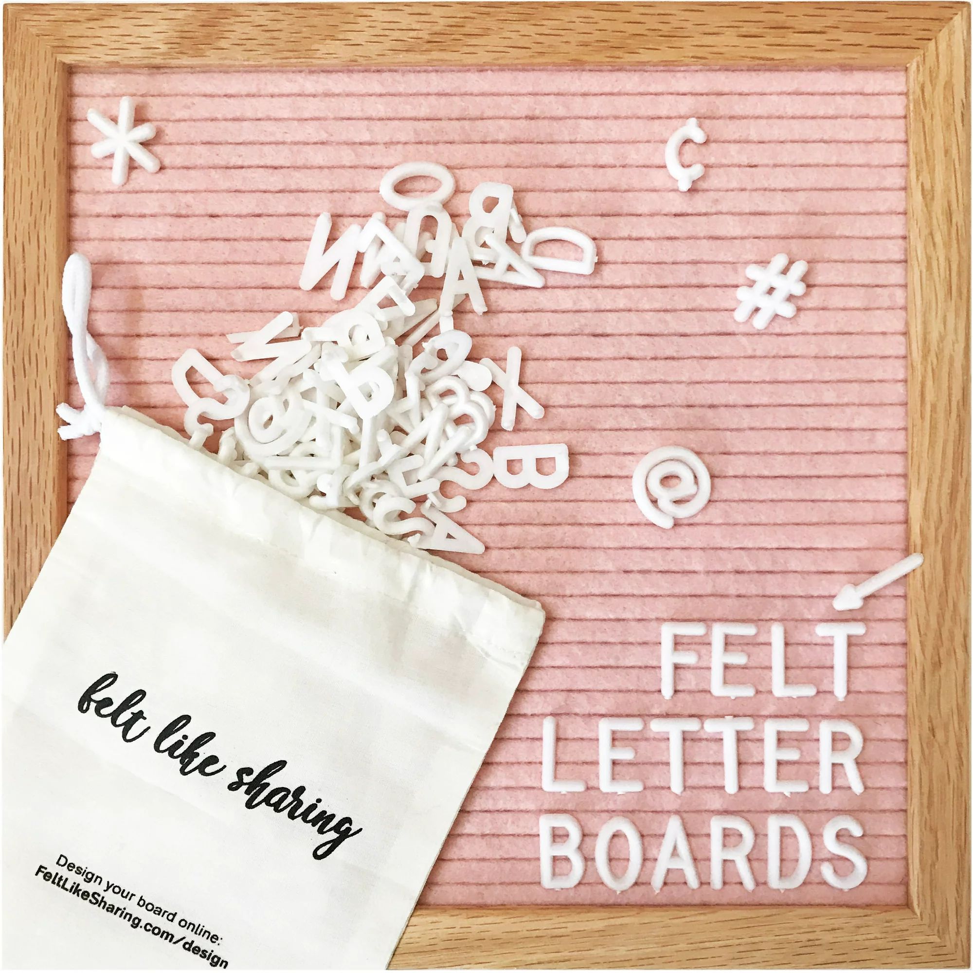 Pink Felt Letter Board with Letters (10x10 Inch) Sturdy Oak-Framed Felt Board with White Letter B... | Walmart (US)