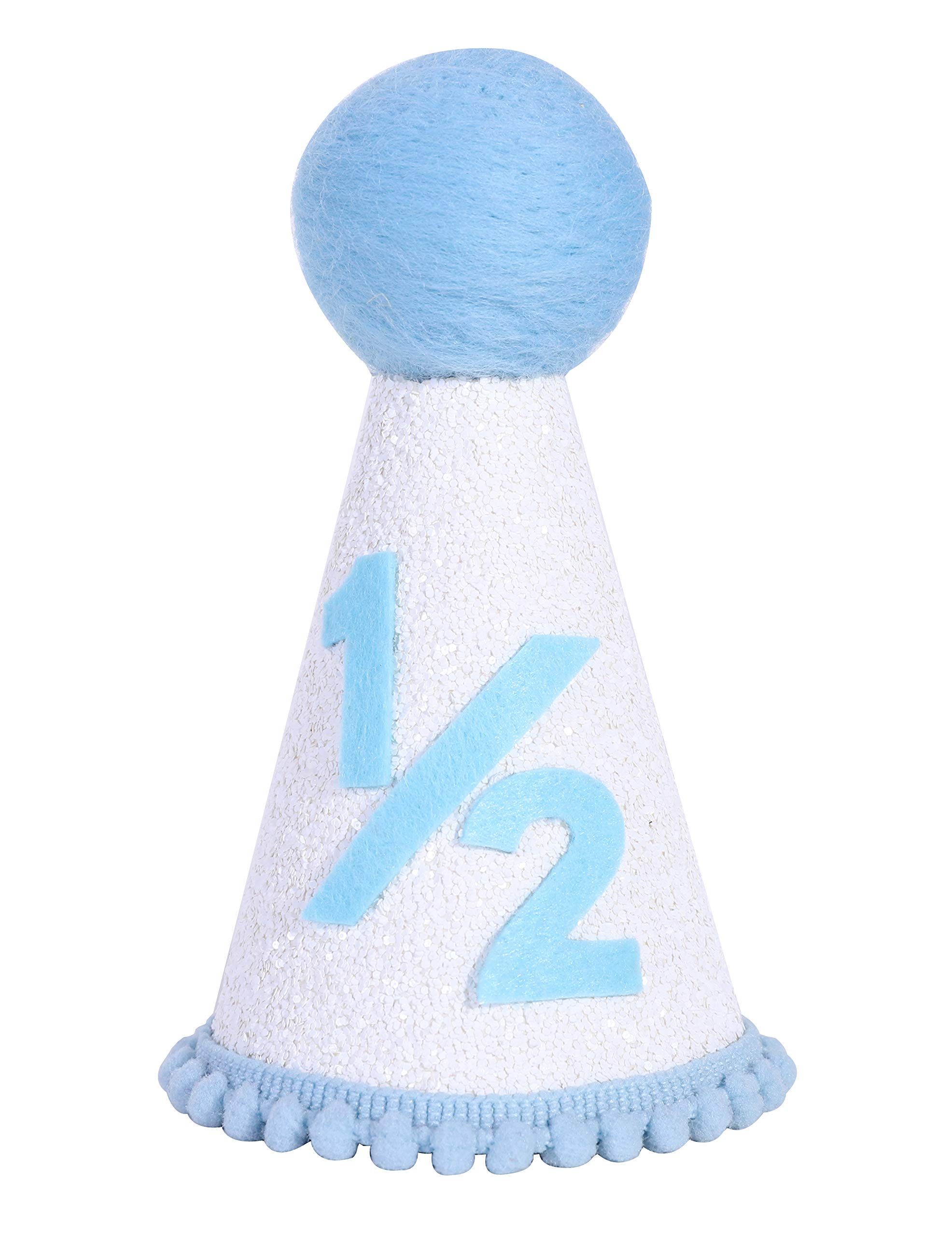 Amazon.com: WAWUO Half Birthday Hat for Baby Party - Blue 1/2 Birthday Decorations For Photo Boot... | Amazon (US)