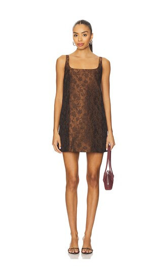 Amanda Uprichard x REVOLVE Rinaldi Mini Dress in Chocolate. - size L | Revolve Clothing (Global)