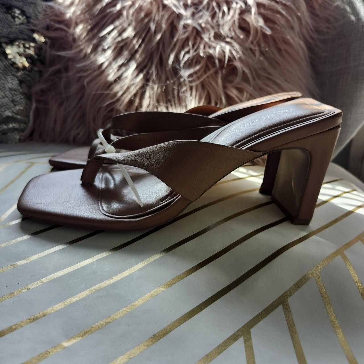 BCBG Women's Sandals - Tan/Brown - US 7.5 | Depop US