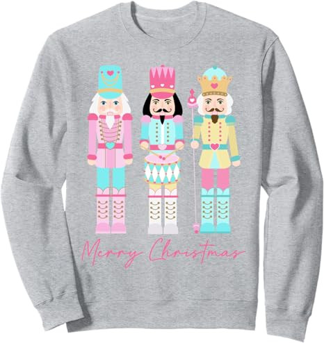 Nuts About Christmas Funny Pastel Christmas Nutcracker Doll Sweatshirt | Amazon (US)