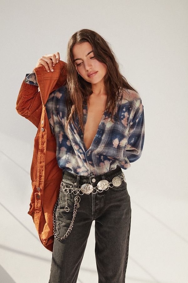 Urban Renewal Recycled Bleach Splatter Flannel Shirt | Urban Outfitters (US and RoW)