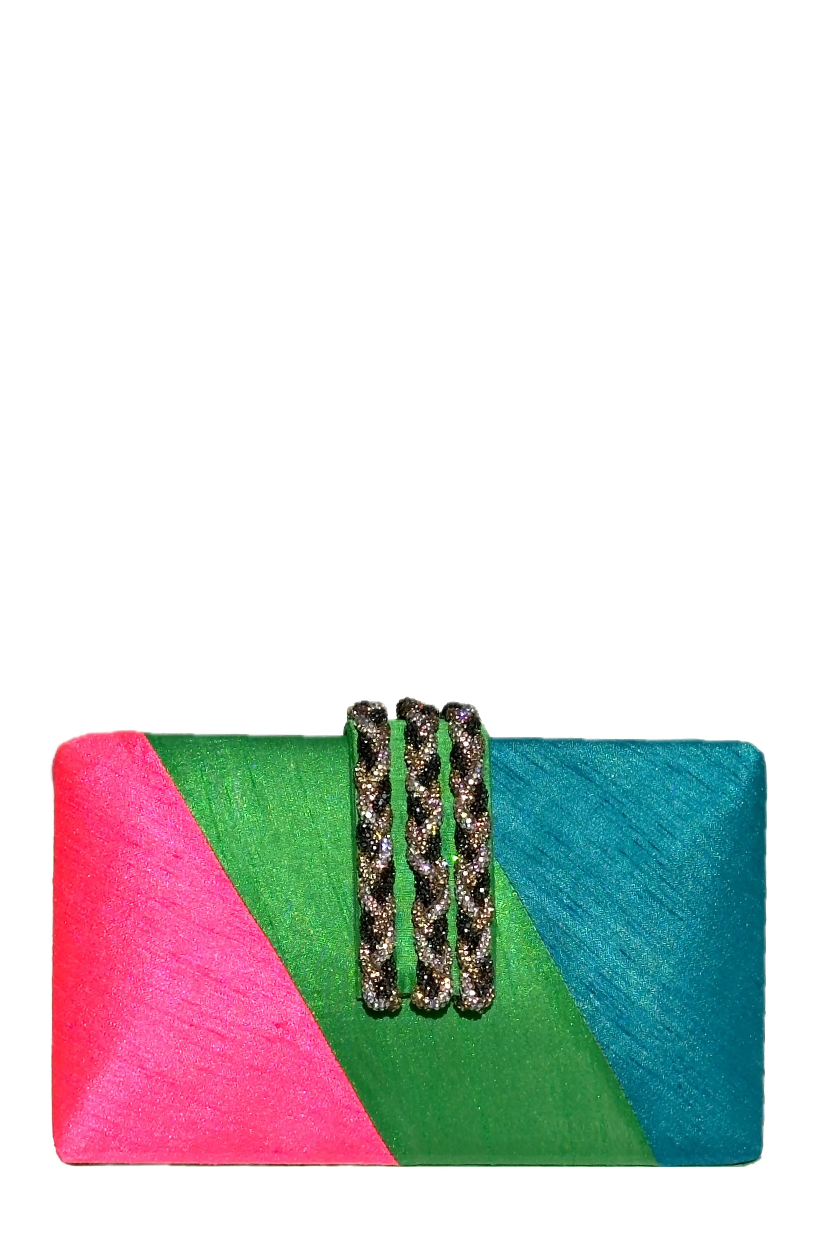 Simitri Diagonal Color Block Braided Fringe Clutch (Women) | Nordstrom | Nordstrom