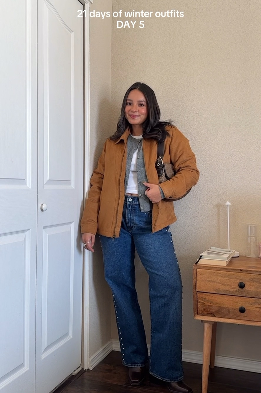 layering up for the winter❄️ — (wearing jacket in size x-small + jeans in size 2/26s curve love + tee in size x-small + sweater in size small)

#LTKStyleTip #LTKSeasonal #LTKHoliday