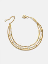 Skye 18K Gold Layered Bracelet - Gold/Pavé | BaubleBar (US)