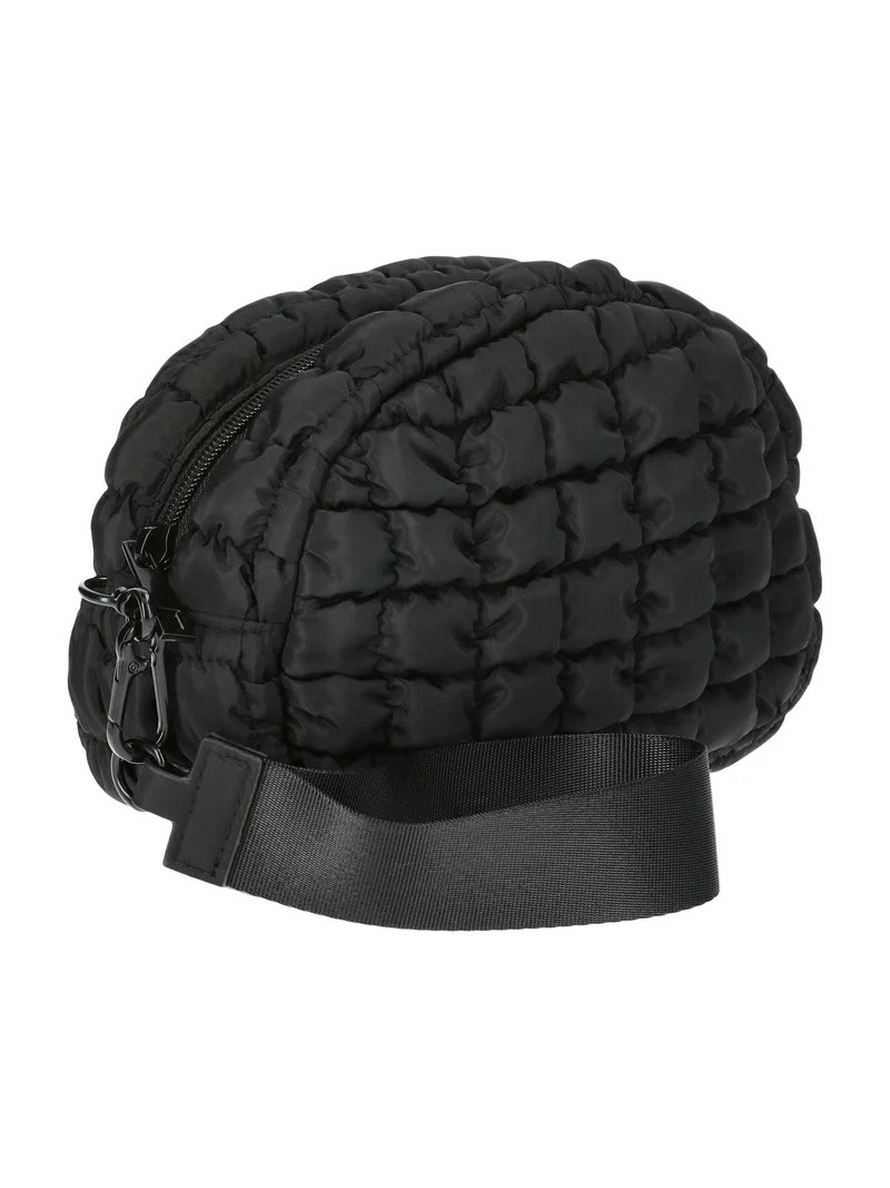 No Boundaries Women's Quilted Pouch Bag Charm, Black, | Walmart (US)