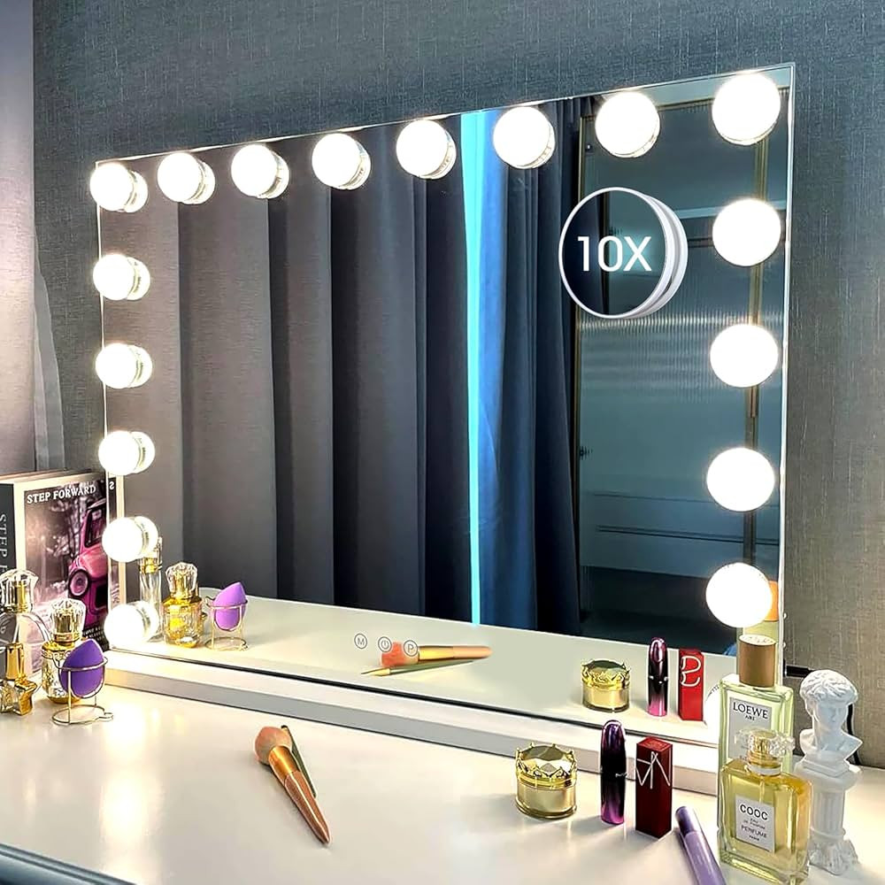Kottova Vanity Mirror with Lights-Large Makeup Mirror Hollywood Lighted Mirror with 18 LED,3 Colo... | Amazon (US)