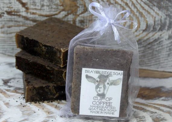 4 Bars Cup of Coffee Soap With Ground Coffee Handcrafted Goat Milk Soap, Made in Maine, Exfoliati... | Etsy (US)