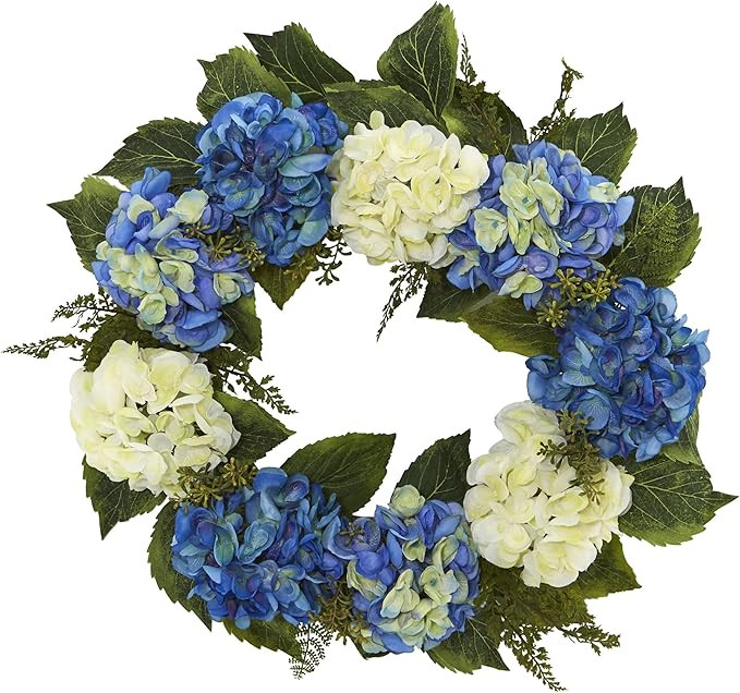 Nearly Natural 24in. Artificial Hydrangea Wreath | Amazon (US)