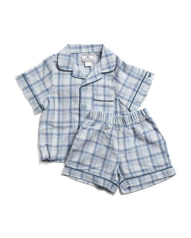 Kids 2pc Seafarer Tartan Shorty Pajama Set | TJ Maxx