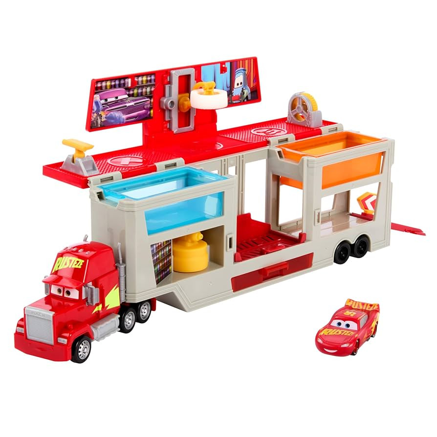 Mattel Disney and Pixar Cars Transforming Truck & Toy Car Playset, Color Changers Paint Shop Mack... | Amazon (US)