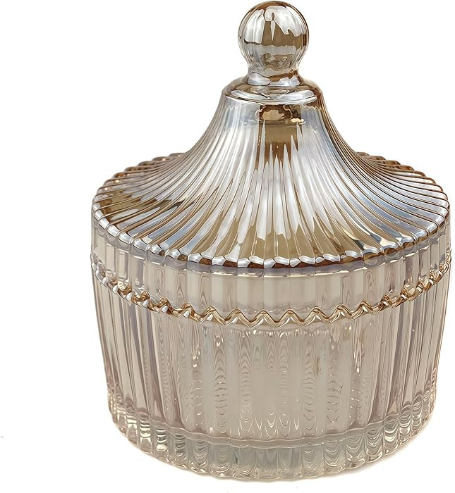 erioctry 300ml/10oz Elegant Crystal Candy Jar with Lid Decorative Candy Dish Bowl Tent Shaped Gla... | Amazon (US)