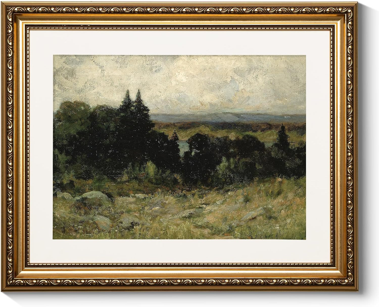 ARPEOTCY Vintage Gold Framed Wall Art Home Decor, 13x16 inch Farmhouse Fields Country Landscape P... | Amazon (US)