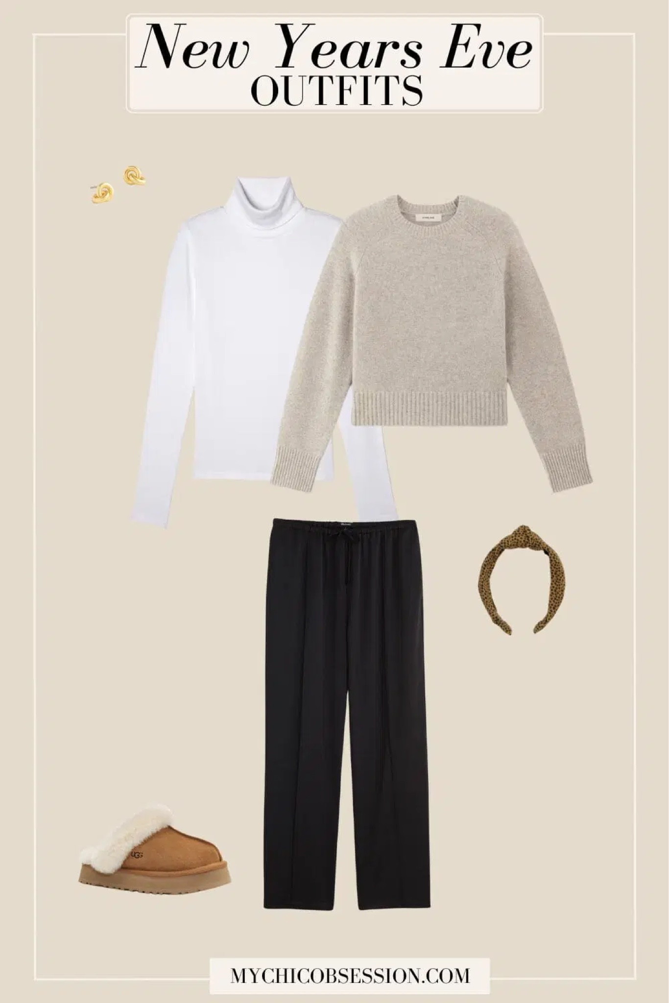 Looking to party with comfort and style? Here is a comfy dinner party outfit that is stylish and oh-so cozy! Layer a classic white turtleneck with an oversized cashmere sweater for dimension and loads of coziness. Pair with satin pants and Ugg slippers for a New Year’s Eve outfit that’s so good you’ll want to wear it again!

#LTKStyleTip #LTKHoliday #LTKSeasonal