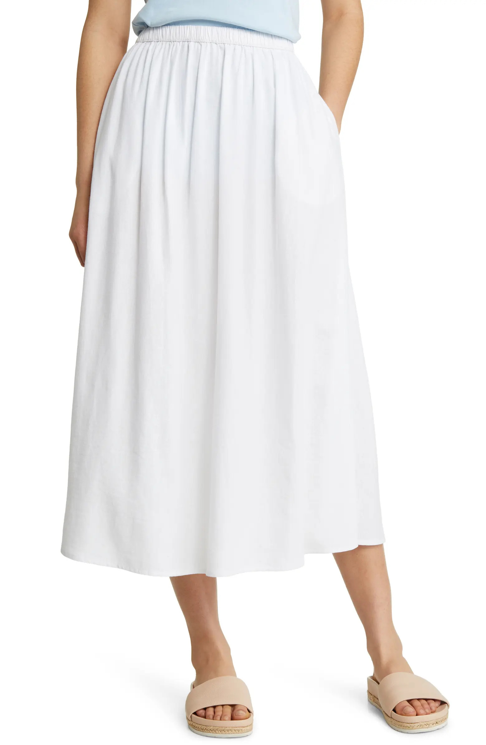 Linen Midi Skirt | Nordstrom