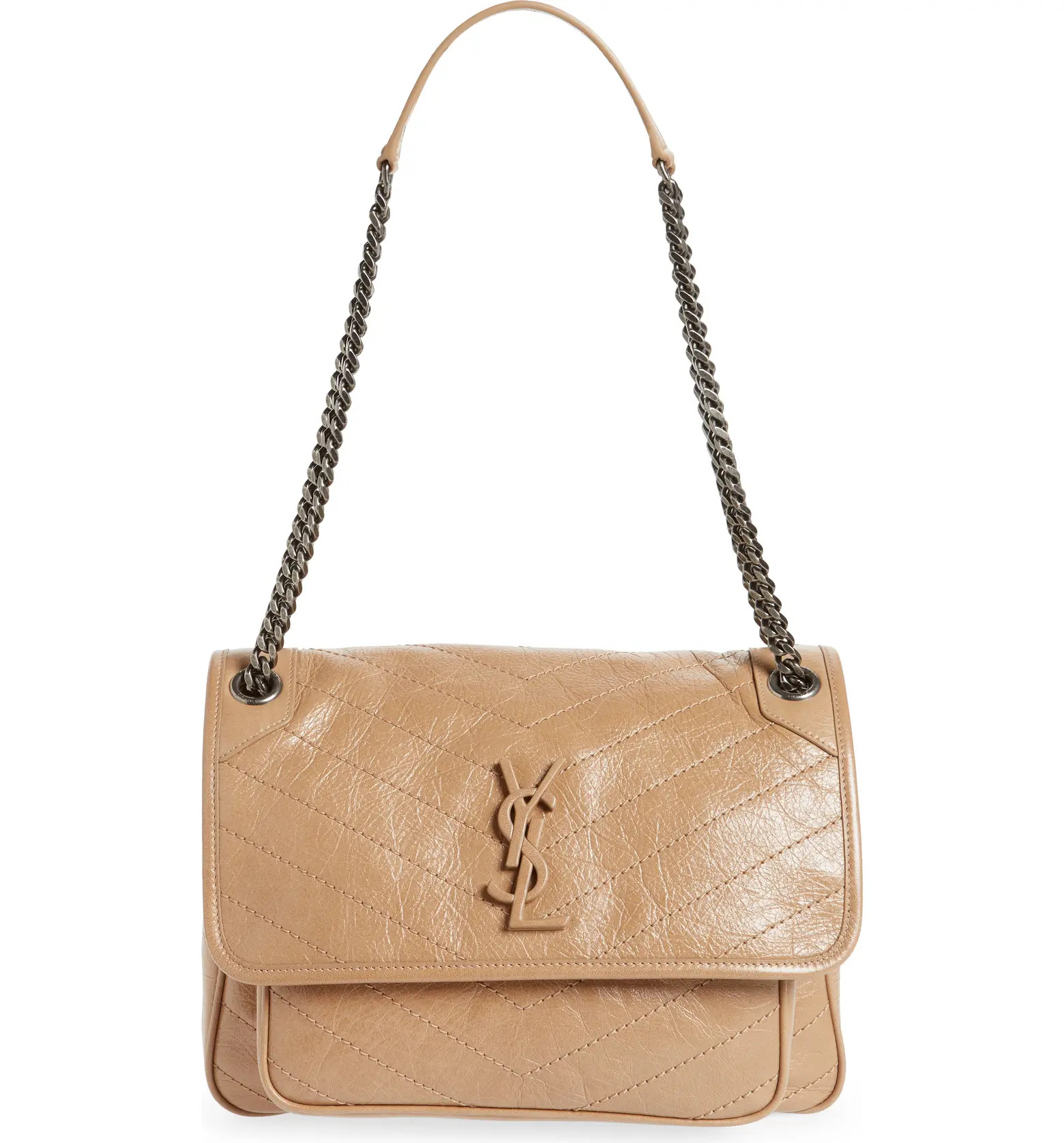 Medium Niki Crinkled Matelassé Leather Shoulder Bag | Nordstrom