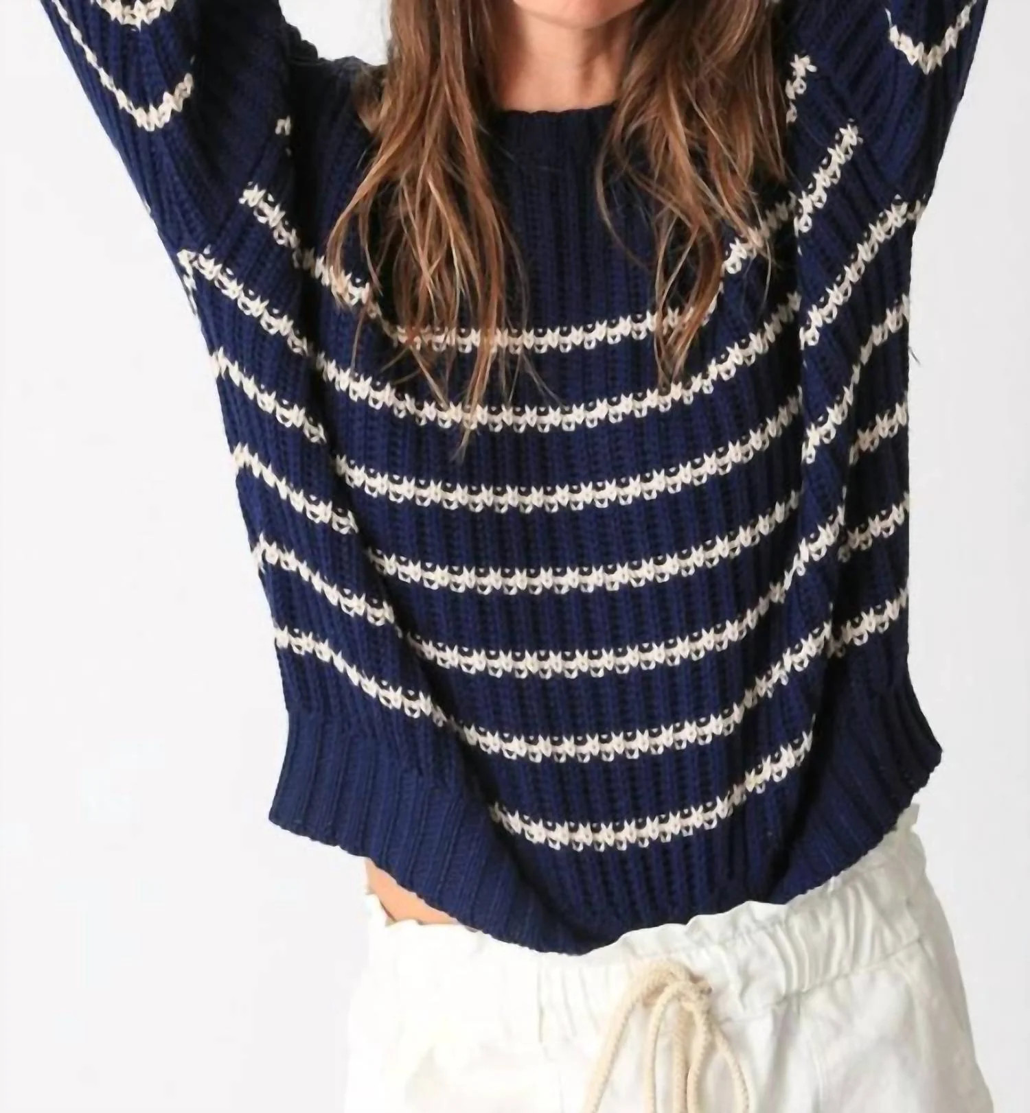 Nautical Sweater In Stripe Indigo/ivory | Shop Simon