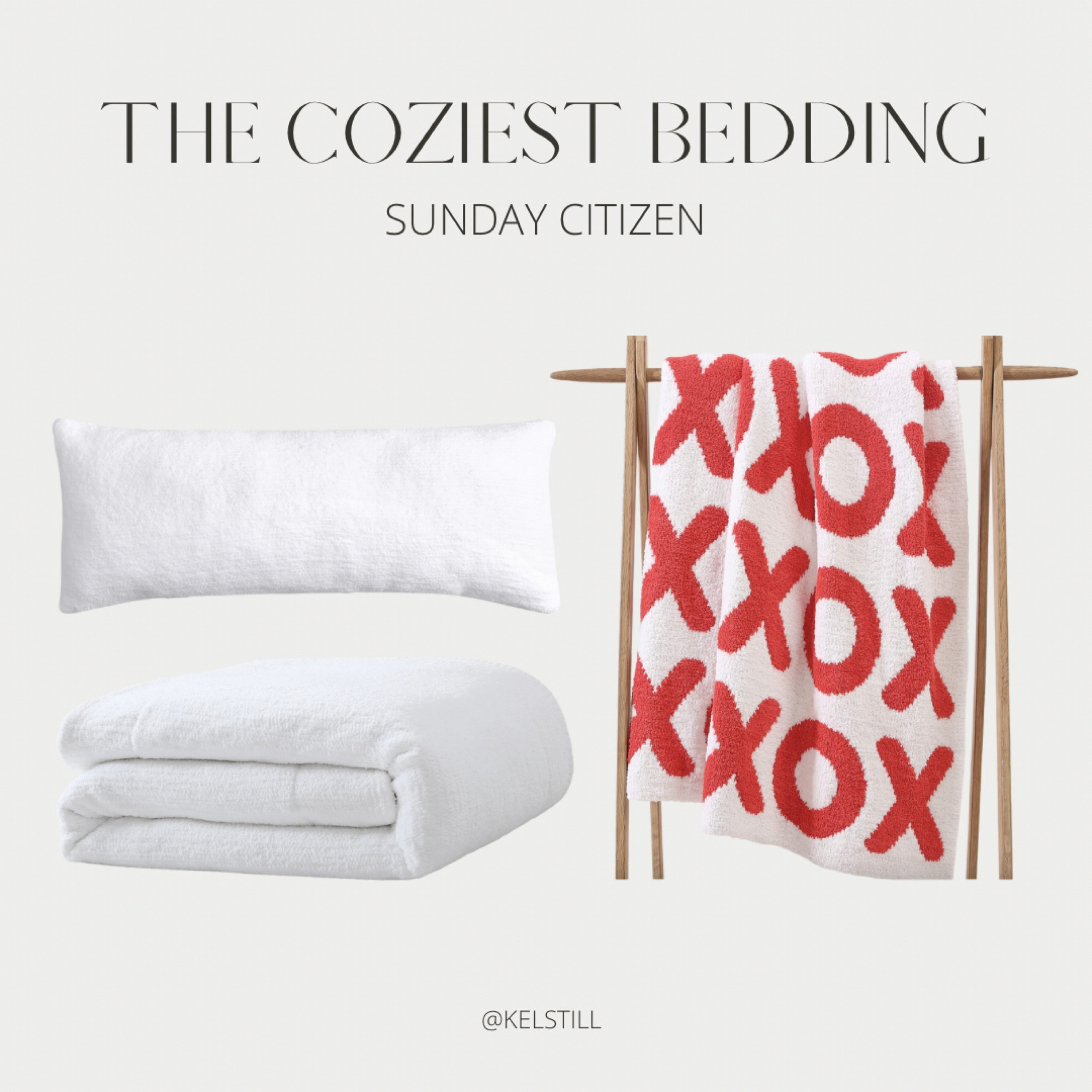 the absolute coziest bedding! perfect for the fall and winter 🤍 i’m obsessed with my xoxo throw and take it all around the house with me! 