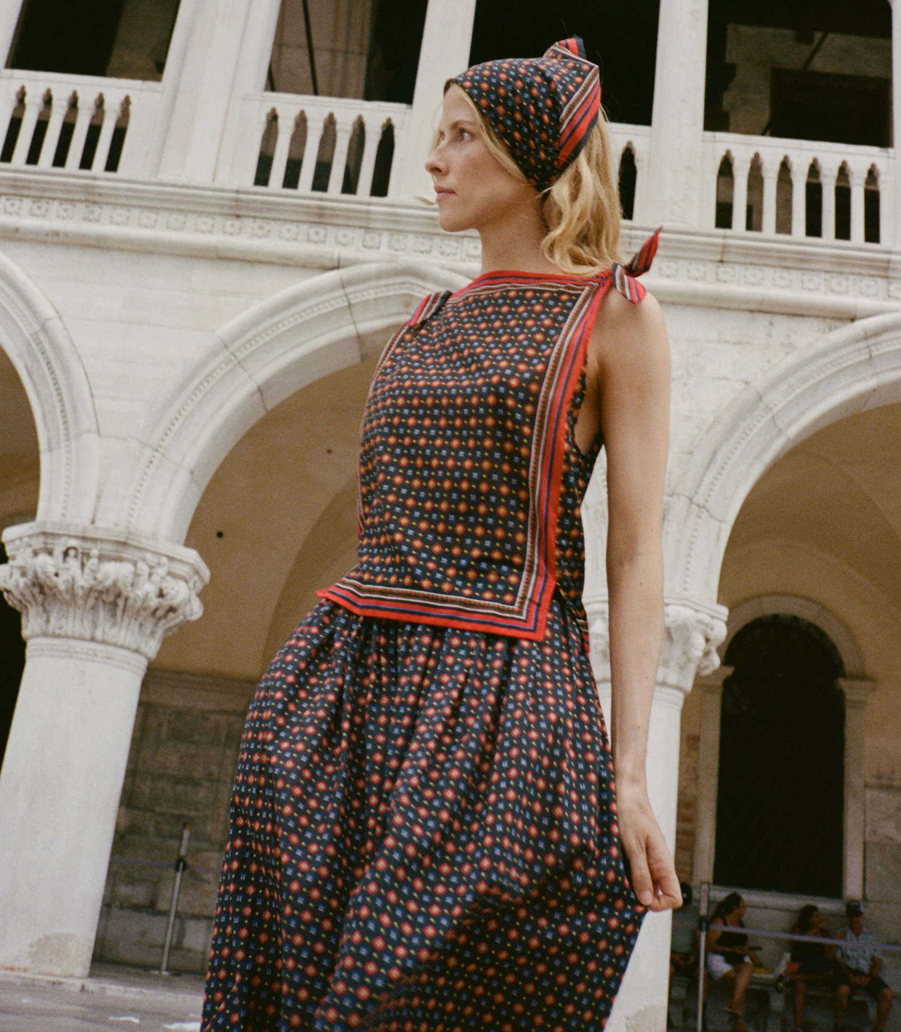 Amalia Top - Noir Montmartre Foulard | DÔEN | DOEN