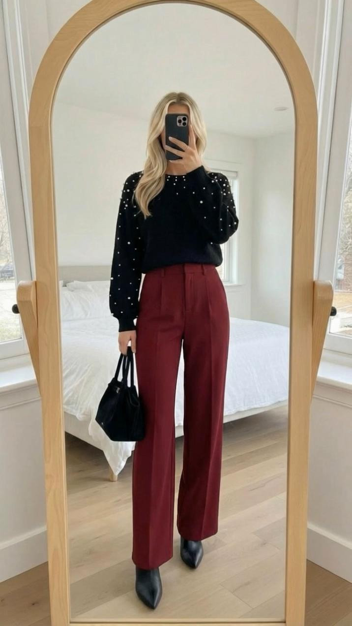 Winter workwear but make it effortless 🖤✨
A fitted black sweater paired with tailored burgundy dress pants = the ultimate “I’m polished and I know it” outfit. Sleek, timeless, and perfect for office days, meetings, interviews, or whenever you want that confident, elevated energy. Add black boots and a structured bag and you’re set — no overthinking required.
Keywords: black work outfit, winter office style, chic workwear essentials, all black outfit inspo, tailored dress pants look, Amazon fashion finds, minimalist work wardrobe, office chic aesthetic, elevated basics, professional winter outfit ideas

#LTKWorkwear #LTKOver40 #LTKSeasonal
