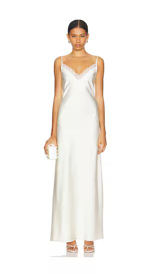 Lorna Gown in Ivory | White Satin Dress | Satin Slip Dress | Satin Maxi Dress | Revolve Clothing (Global)