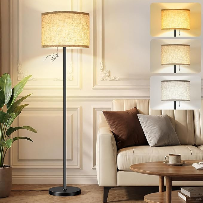 Floor Lamp, Floor Lamps for Living Room 3 Color Temperature Standing Lamp with Pull Chain Switch,... | Amazon (US)
