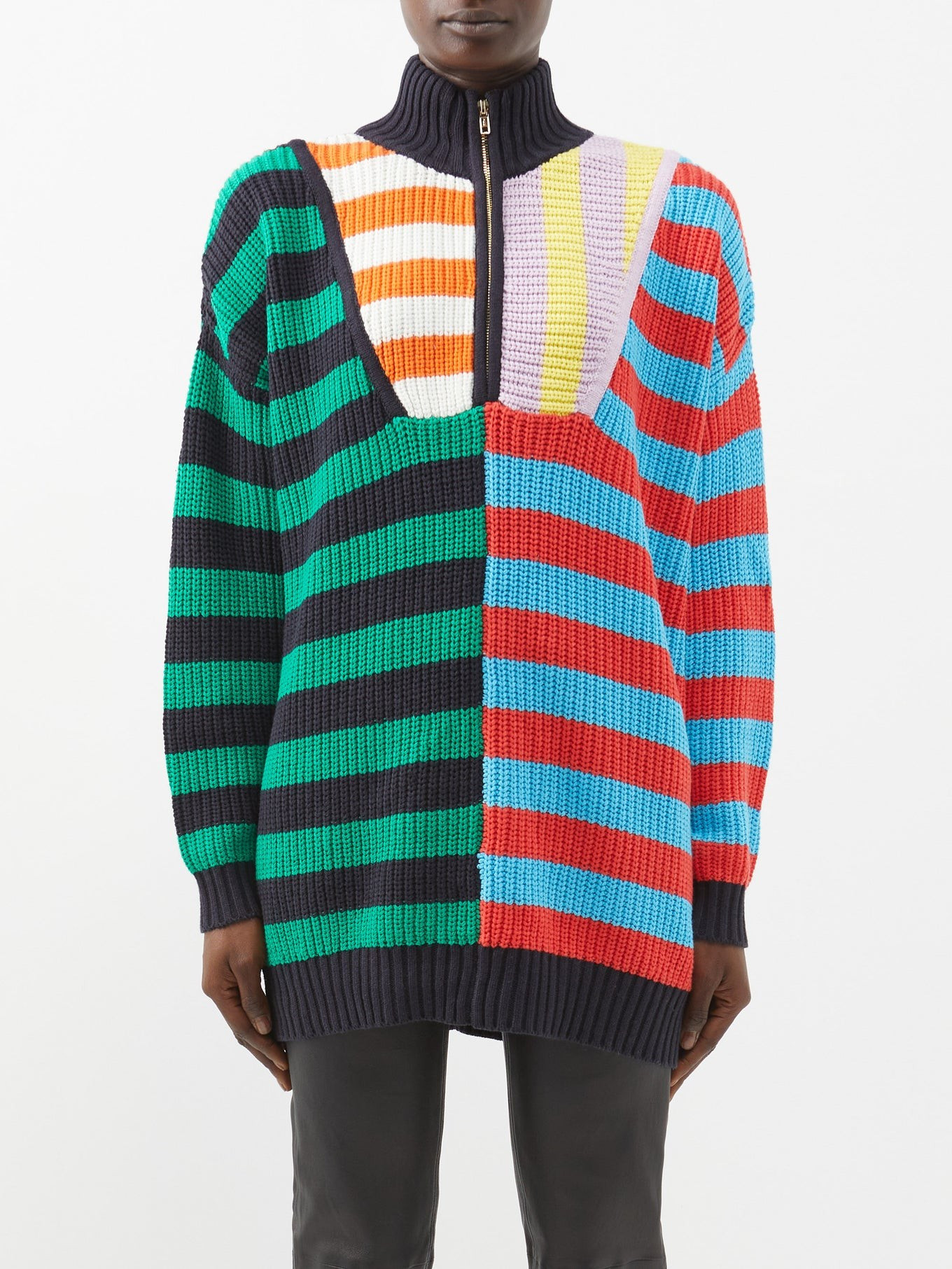 Hampton striped cotton-blend sweater | Staud | Matches (US)