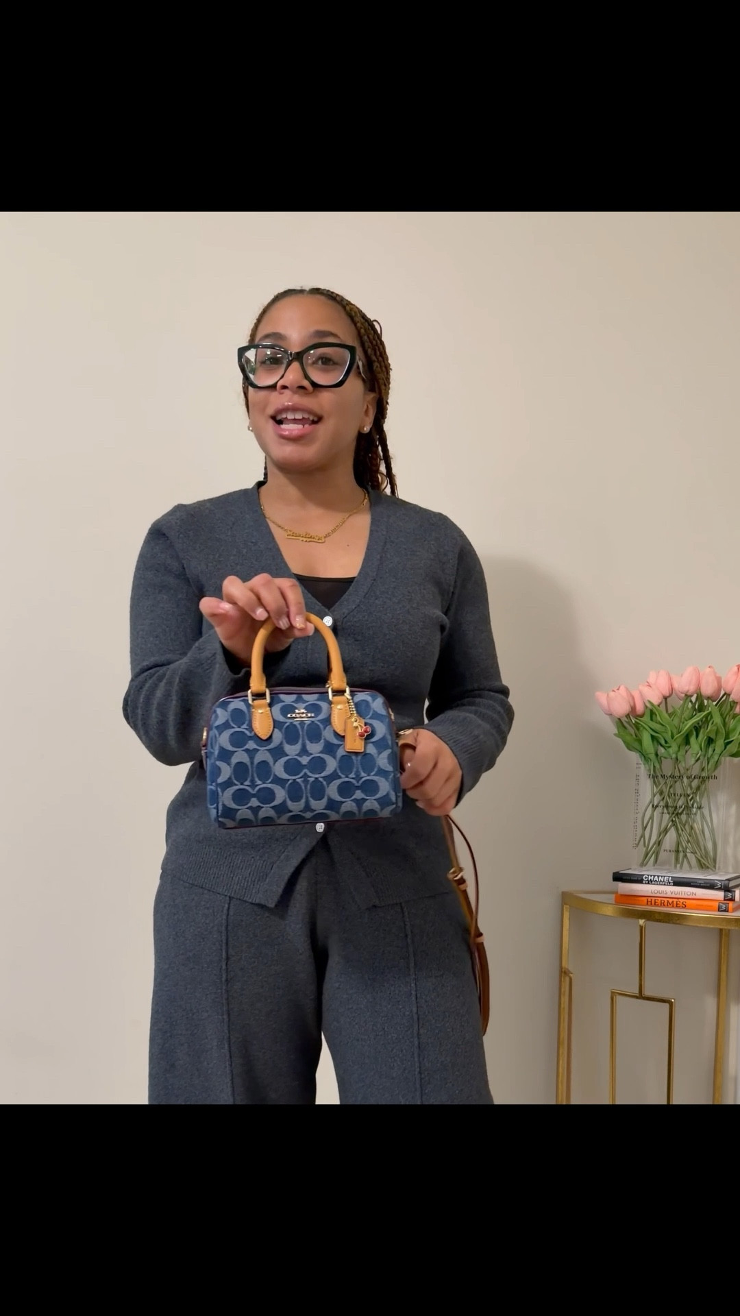 Coach Denim Mini Rowan Crossbody 