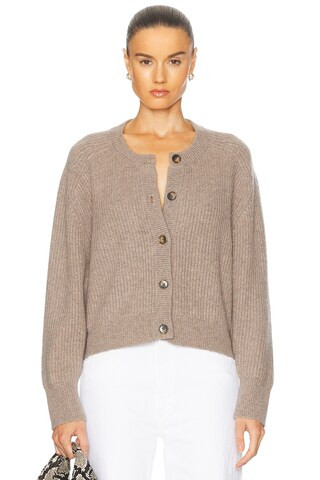 Loulou Studio Bastia Cardigan in Coast Beige | FWRD | FWRD 