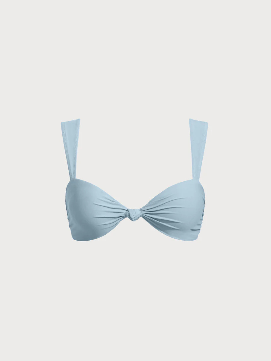 Light Blue Ruched Knot Bikini Top & Reviews - Light Blue - Sustainable Bikinis | BERLOOK | BERLOOK