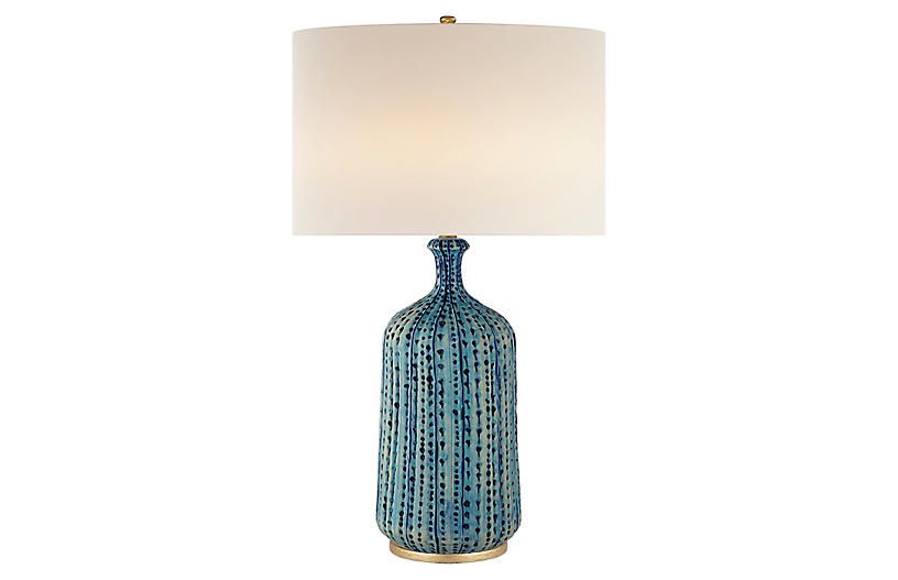 Culloden Table Lamp - Pebbled Aquamarine - AERIN | One Kings Lane