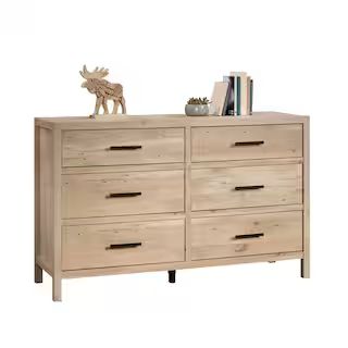 Pacific View 6-Drawer Prime Oak Dresser 34.567 in. x 55.827 in. x 17.48 in. | The Home Depot