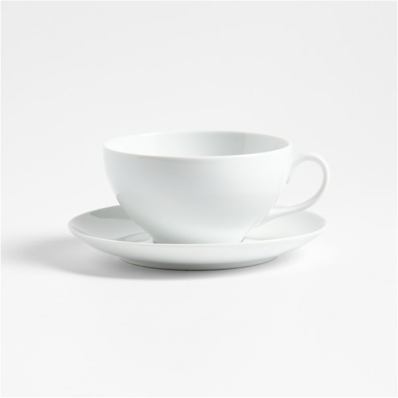 Aspen 12-oz. Cappuccino Cup with Saucer + Reviews | Crate & Barrel | Crate & Barrel