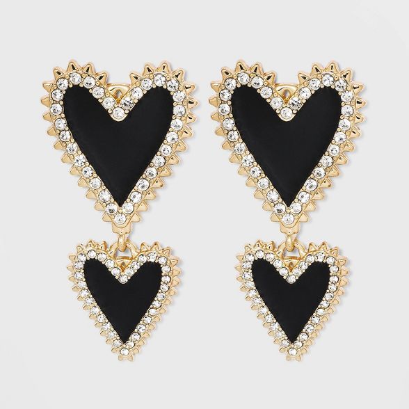 SUGARFIX by BaubleBar Crystal Trim Heart Drop Earrings | Target