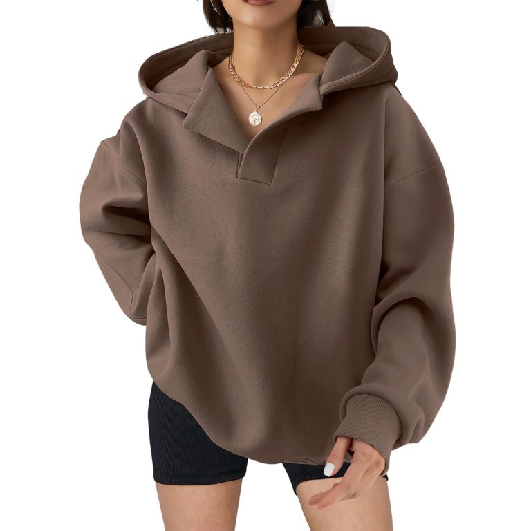 DOKOTOO Oversized Sweatshirts for Women Hoodies Casual Long Sleeve Fleece Hooded Sweatshirt Pullo... | Walmart (US)