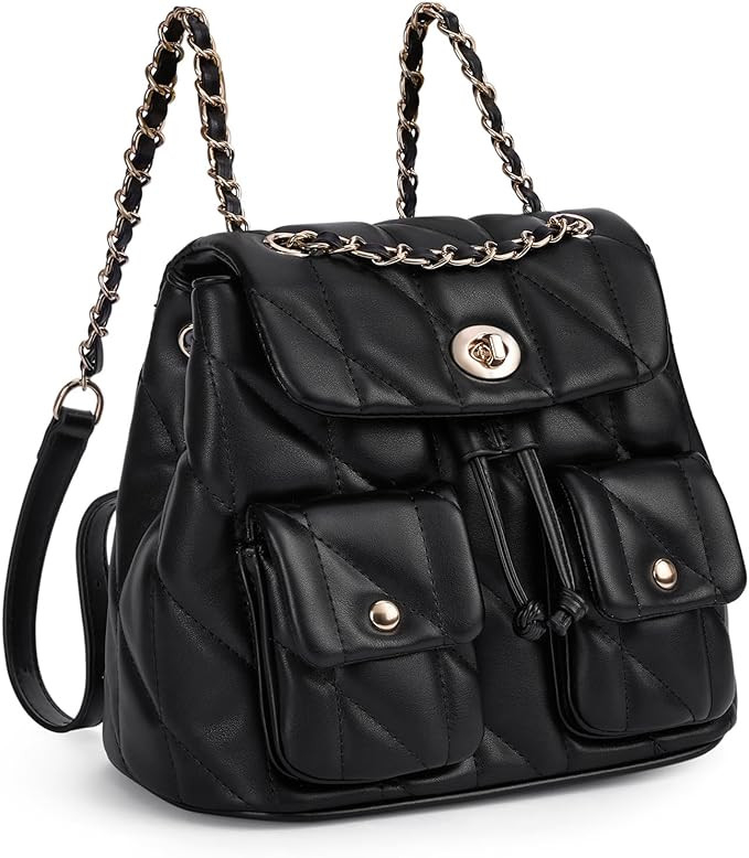 CLUCI Small Backpack Purse for Women,Mini Vegan Leather Backpack for Woman Quilted Bookbag Crossb... | Amazon (US)